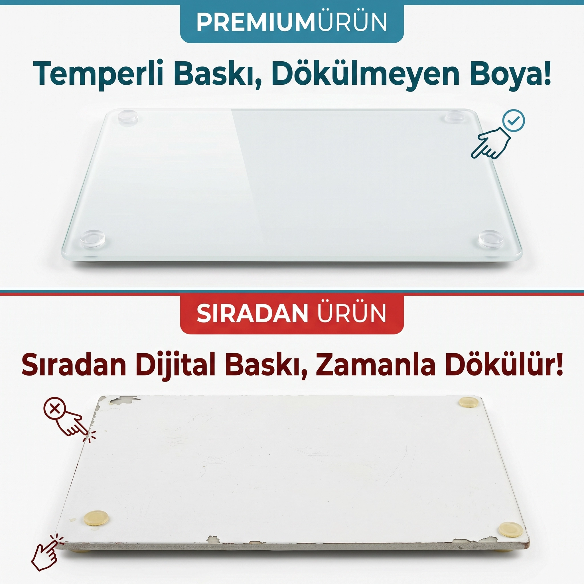 2’li Schott 25*35 cm Temperli Cam Kesme Tahtası Ve Sunum Panosu, Isıya Dayanıklı, Kırılmaz, Çizilmez