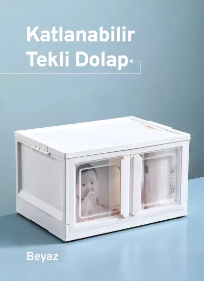 Üst Üste İstiflenebilir, Katlanabilir Tekli Dolap
