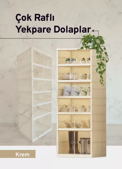 6 Geniş Raflı Katlanabilir Dolap ve Ayakkabılık