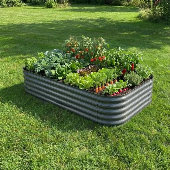 Antrasit Çelik Oval Kenarlı Bahçe Yatağı 60*120