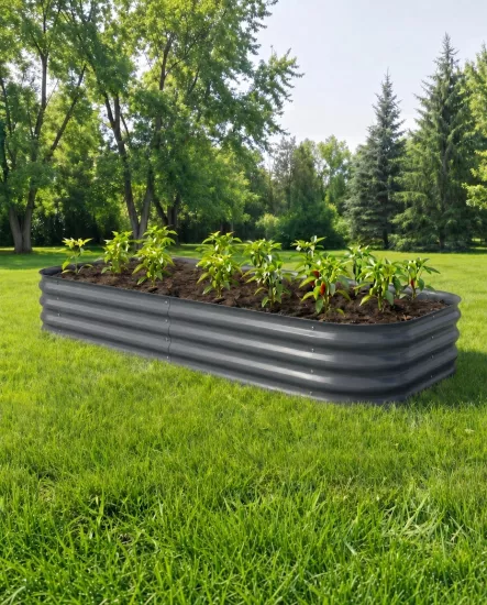 Çelik Oval Kenarlı Yükseltilmiş Bahçe Yatağı60*180