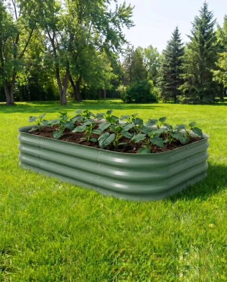 Çelik Oval Kenarlı Yükseltilmiş Bahçe Yatağı60*120