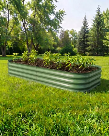 Çelik Oval Kenarlı Yükseltilmiş Bahçe Yatağı60*180
